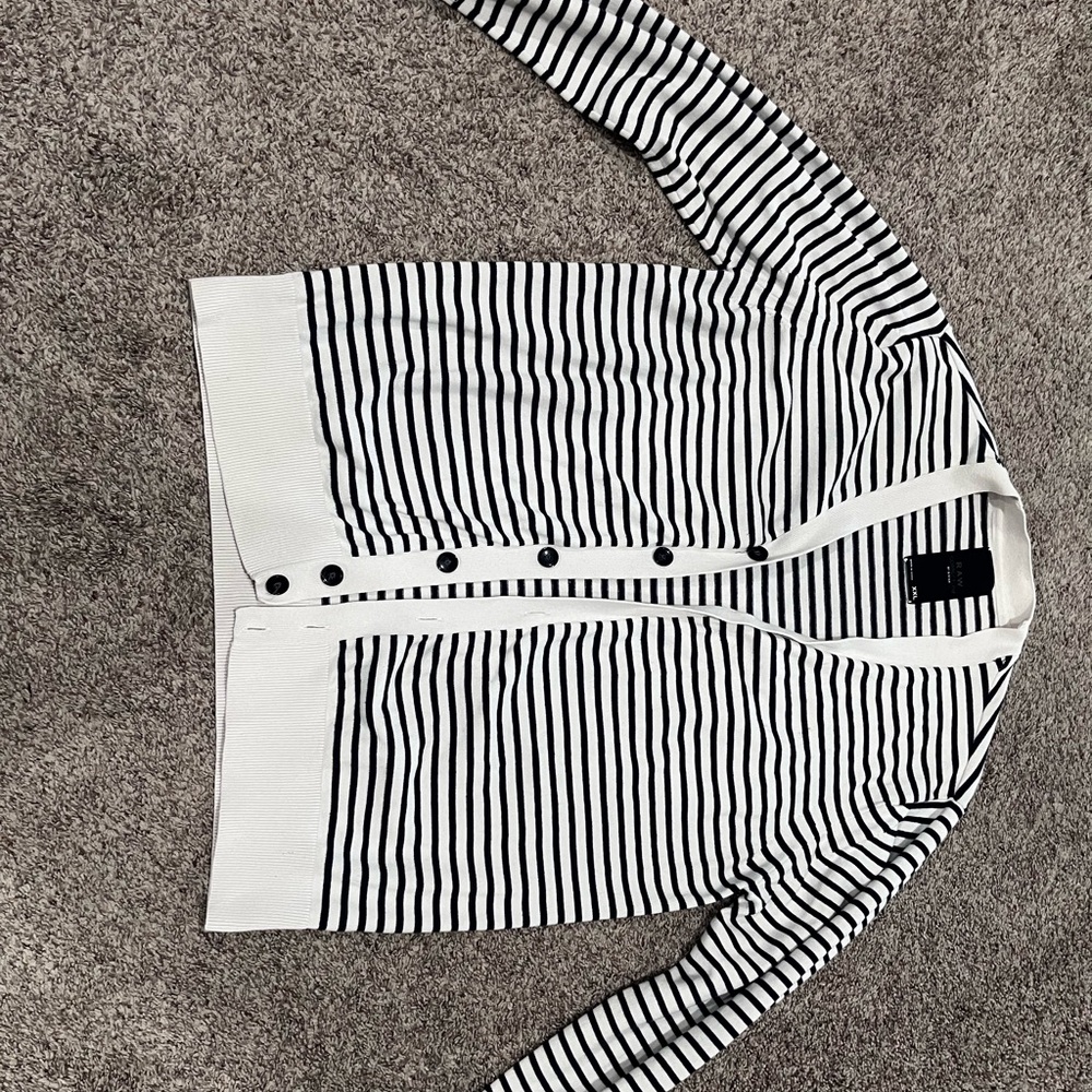 G-Star Navy and White Striped Sweater